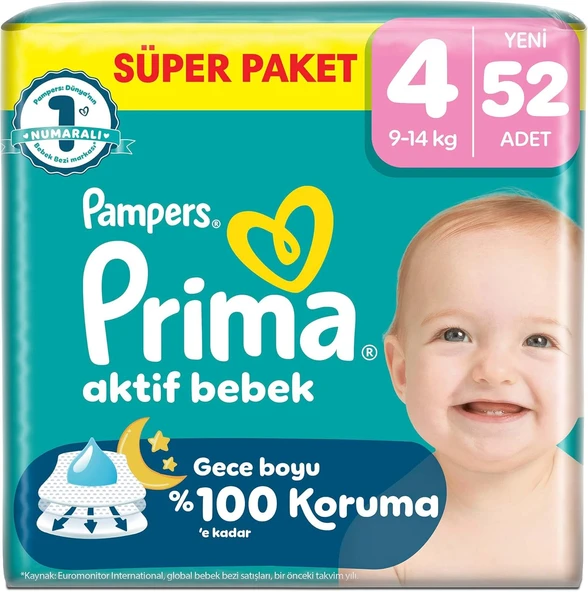 Aktif Bebek Süper Paket 4 Beden 52 Adet ürün görseli 1