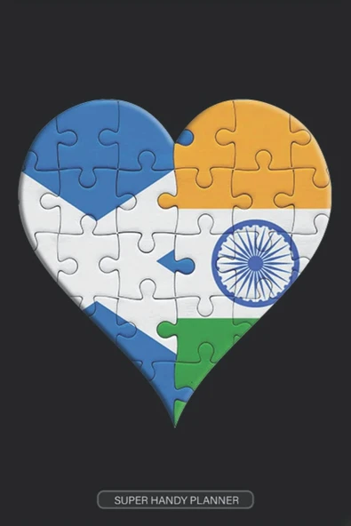 Planner: Scottish Indian Flag United Heart Jigsaw Puzzle Flags Of Scotland India ürün görseli 1