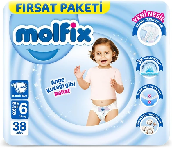 Molfix Extra Large 6 Beden Bebek Bezi, 38 Adet ürün görseli 1