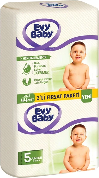 Evy Baby Bezi Junior 2'Li Paket 5 Beden 44 Adet ürün görseli 1