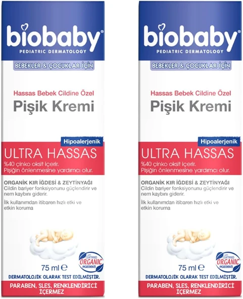 Biobaby Bebekler Çocuklar Için Pişik Kremi (75 Ml) 2Li Paket ürün görseli 1