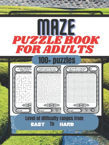 Independently Published Maze Puzzle Book For Adults: 8.5 By 11.0 Inches Book Size, For Adult, Wide Ruled, Large Print, As Gift For Seniors ürün görseli 1