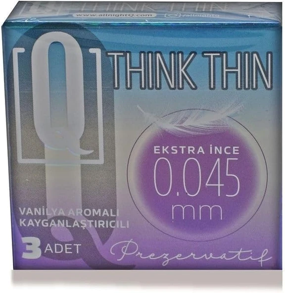 Q Kondom Think Thin 3'Lü Extra Ince 0,045 Mm ürün görseli 1