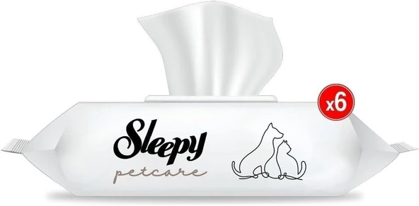 Sleepy Petcare Evcil Hayvan Islak Havlusu 6X60(360 Yaprak) ürün görseli 1