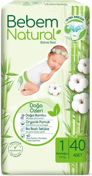 Bebem 1 Beden Yenidoğan Bebek Bezi (1 X 40 Adet) ürün görseli 1