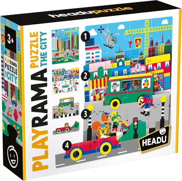 Headu Playrama Puzzle The Cıty (3-6 Yaş) ürün görseli 1