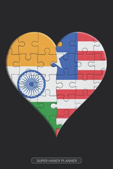 Planner: Indian Liberian Flag United Heart Jigsaw Puzzle Flags Of India Liberia ürün görseli 1