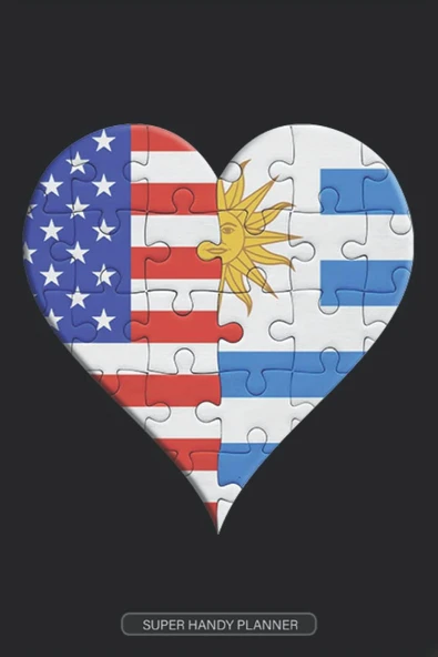 Planner: American Uraguyan Flag United Heart Jigsaw Puzzle Flags Of America Uruguay ürün görseli 1