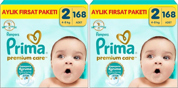 Bebek Bezi Care 2 Numara 168 Adet Aylık Fırsat Paketi (2 Paketi) ürün görseli 1