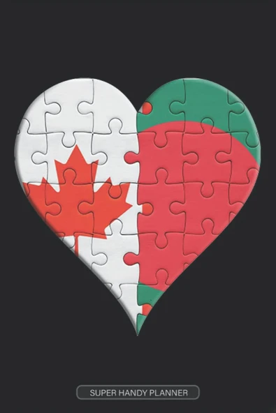 Planner: Canadian Bengali Flag United Heart Jigsaw Puzzle Flags Of Canada Bangladesh ürün görseli 1