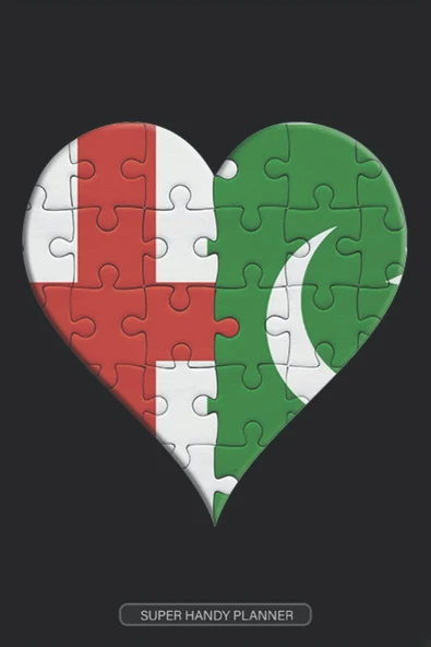 Planner: English Pakistani Flag United Heart Jigsaw Puzzle Flags Of England Pakistan ürün görseli 1