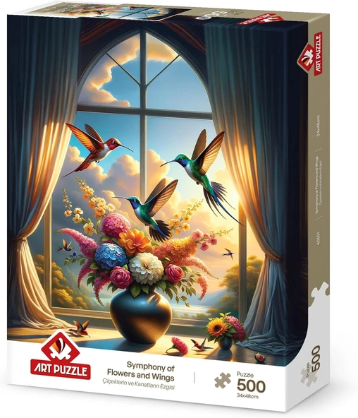 Puzzle Çiçeklerin Kanatların Ezgisi 500 Parça Puzzle ürün görseli 1