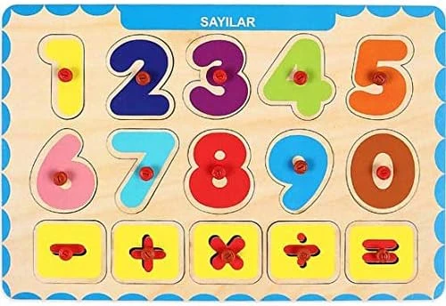Maketçiniz Ahşap Tutmalı Eğitici Yapboz Sayılar ürün görseli 1