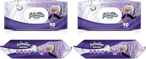 Familia Islak Havlu Tekli Lavanta 90 Yaprak 2Li Paket ürün görseli 1