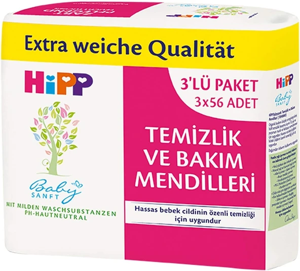 Hipp Babysanft Temizlik Mendili 56X3 ürün görseli 1