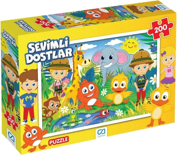 Ca Games Sevimli Dostlar 200 Parça 33X48Cm Çocuk Puzzle Yapboz ürün görseli 1