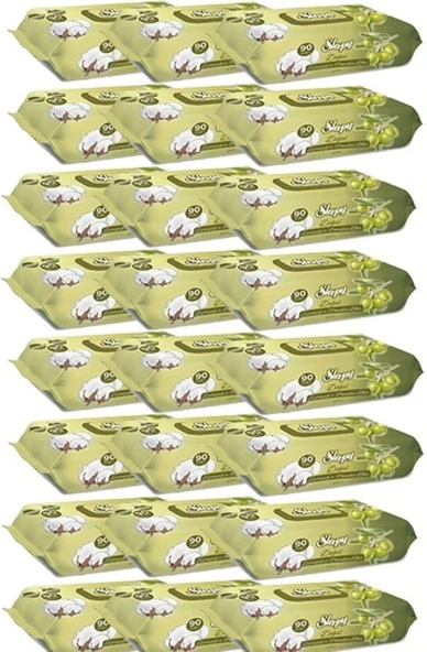 Doğal Zeytinyağı Pamuksu Lifler Islak Havlu 24 X 90'Lı 2160 Yaprak ürün görseli 1
