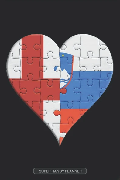 Planner: English Slovenian Flag United Heart Jigsaw Puzzle Flags Of England Slovenia ürün görseli 1