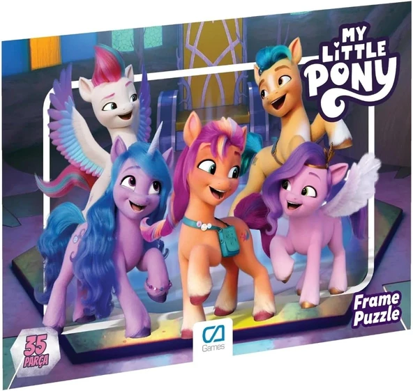 My Little Pony 35 Parça Çerçeveli 34X24Cm Çocuk Puzzle Yapboz Yeni Serisi (Mor) ürün görseli 1