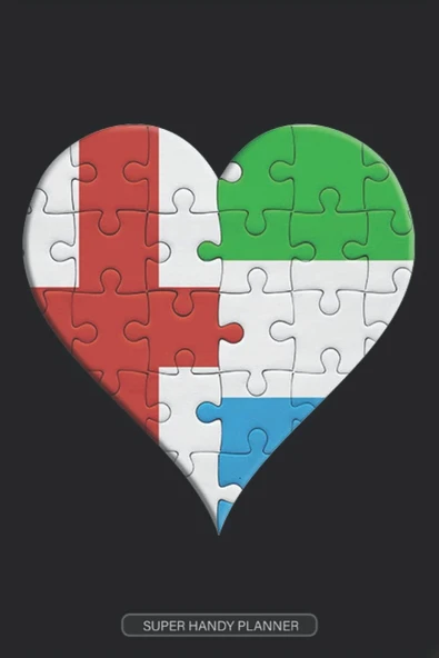 Planner: English Sierra Leonean Flag United Heart Jigsaw Puzzle Flags Of England Sierra Leone ürün görseli 1