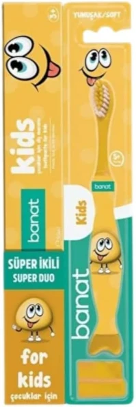 Kids Süper İkili Macunu Fırça Seti (Çocuklar İçin) (Sarı) ürün görseli 1