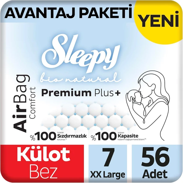 Sleepy Bio Airbag Avantaj Paketi Külot Bez 7 Numara Xxlarge 56 Adet ürün görseli 1