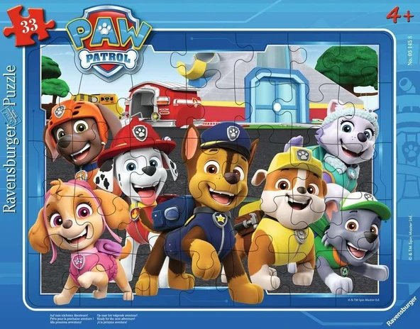 Ravensburger 33 Parça Büyük Çerçeveli Paw Patrol Yapboz ürün görseli 1