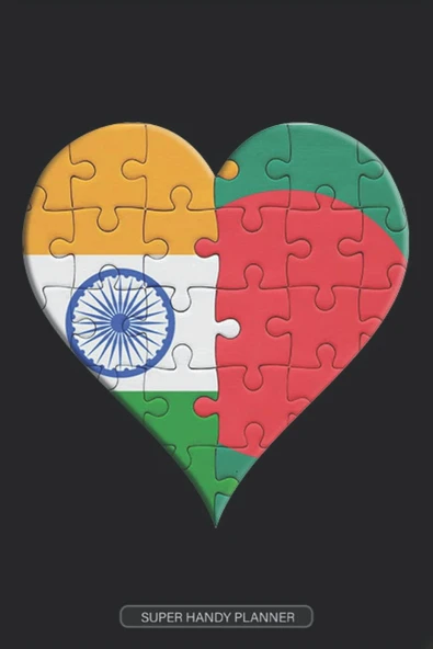 Planner: Indian Bengali Flag United Heart Jigsaw Puzzle Flags Of India Bangladesh ürün görseli 1