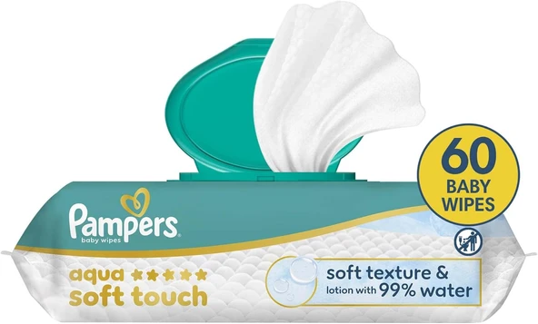 Pampers Aqua Touch Bebek Islak Havlu 1 Paket 60 Yaprak ürün görseli 1