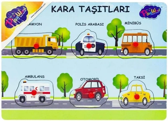 Playwood Ahşap Tutmalı Puzzle Kara Havataşıtları ürün görseli 1