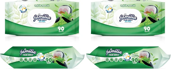 Familia Islak Havlu Yeşilin Tazeliği 90 Yaprak 2Li Paket ürün görseli 1