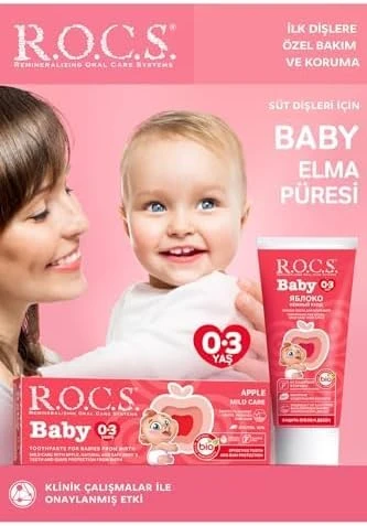 R.O.C.S. Baby Elma Püresi Aromalı Macunu Fırçası Seti ürün görseli 1