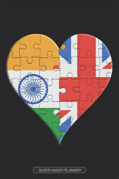Planner: Indian British Flag United Heart Jigsaw Puzzle Flags Of India Great Britain ürün görseli 1