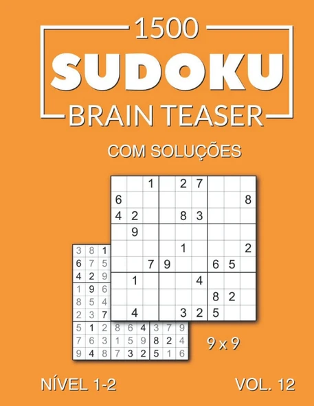 1500 Sudoku Brain Teaser 9X9 Soluções Nível 1-2 Vol. 12 ürün görseli 1