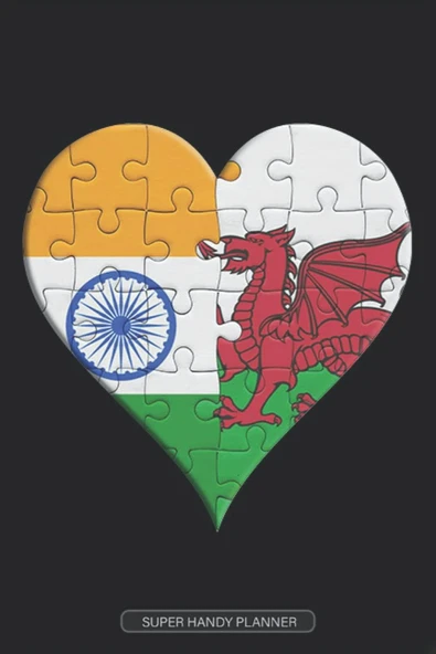 Planner: Indian Welsh Flag United Heart Jigsaw Puzzle Flags Of India Wales ürün görseli 1