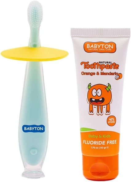 Babyton Doğal Portakal & Mandalinalı Florürsüz Macunu - Silikon Fırçası ürün görseli 1