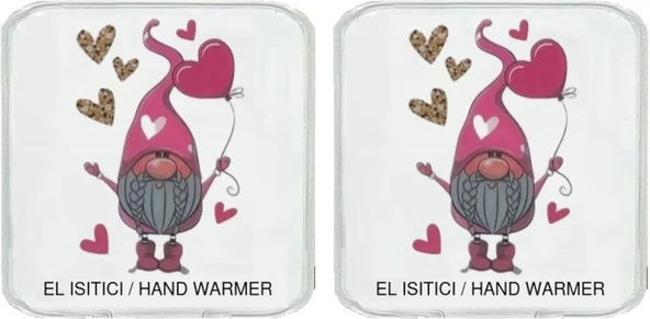 İki Adet Kalpli̇ Noel Cücesi̇ Cep Sobasi,El Isitici,Sicak Su Torbasi Pvc 10X9,5Cm ürün görseli 1