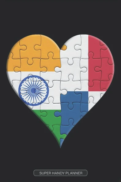 Planner: Indian Panamanian Flag United Heart Jigsaw Puzzle Flags Of India Panama ürün görseli 1