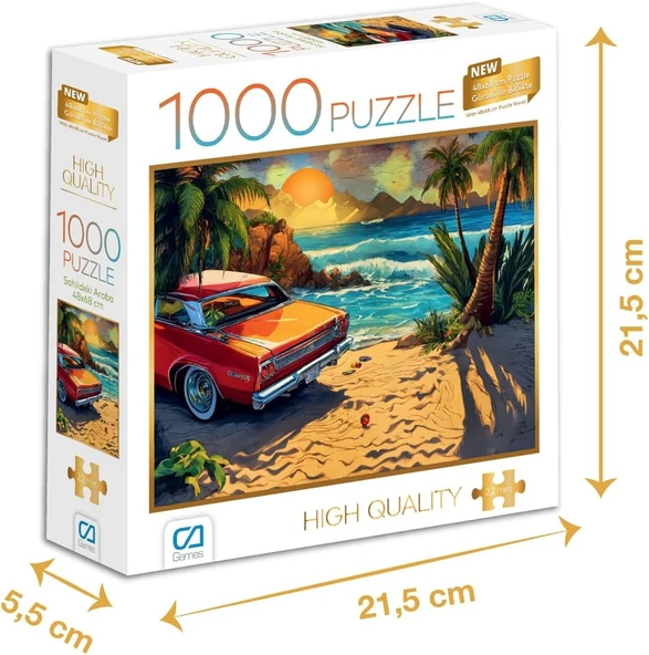 Ca Games Sahildeki Araba 1000 Parça 2,2Mm Kalınlık 48X68Cm Profesyonel Hobi Puzzle Yapboz Serisi ürün görseli 1