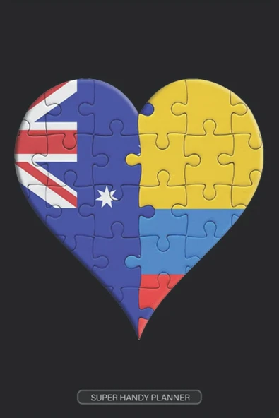 Planner: Australian Colombian Flag United Heart Jigsaw Puzzle Flags Of Australia Colombia ürün görseli 1