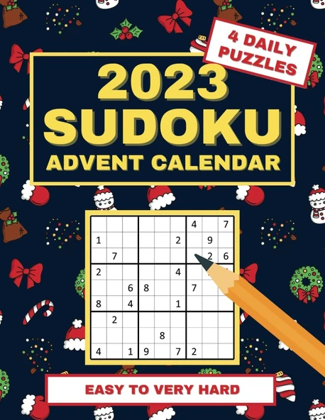 Independently Published Sudoku 2023 Advent Calendar: Large Print Christmas Puzzle Book For Adults And Kids, With 4 Puzzles Daily From Easy To Very Hard ürün görseli 1