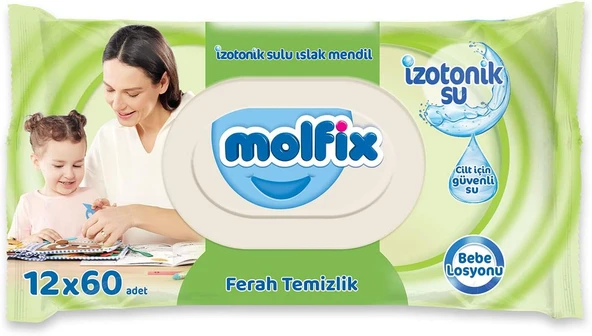 Molfix İzotonik Sulu Islak Mendil Ferah Temizlik 720 Adet ürün görseli 1