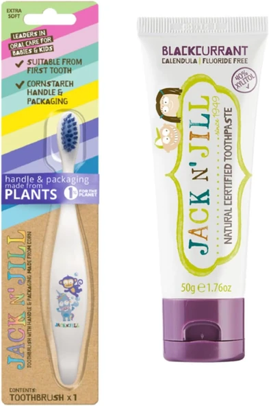 N' Jıll N Jill Bebek/Çocuk Fırçalama Seti (Unicorn&Monkey Fırçası + Frenk Üzüm Aromalı Macunu 50G) ürün görseli 1