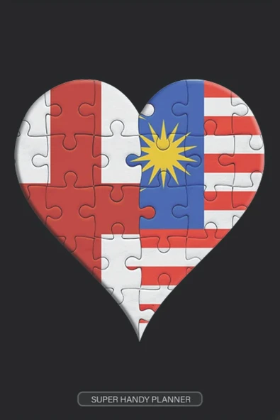 Planner: English Malaysian Flag United Heart Jigsaw Puzzle Flags Of England Malaysia ürün görseli 1