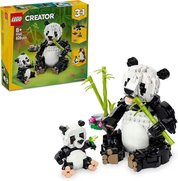 Creator 3’Ü 1 Arada Vahşi Hayvanlar: Panda Ailesi 31165-8 Yaş Üzeri Çocuklar Için Orka Veya Penguene Dönüşen Oyuncak Yapım Seti, Doğum Günü Hediyesi (626 Parça) ürün görseli 1