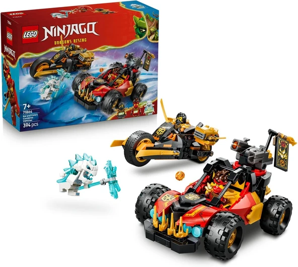 Ninjago Kai Cole’Un Birleşen Araçları 71864-7 Yaş Üzeri Çocuklar Için Kai, Cole Kötü Buz Canavarı Minifigürleri İçeren Yaratıcı Oyuncak Yapım Seti, Eğlenceli Hediye Fikri (394 Parça) ürün görseli 1