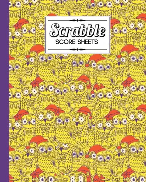 Scrabble Score Sheet: Cute Owls Scrabble Score Sheet, Scrabble Game Record Book For Up To 4 Players, Scrabble Game Sheets For Board Game Words Building, 121 Pages, Size 8" X 10" ürün görseli 1