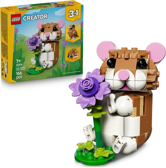 Creator 3’Ü 1 Arada Sevimli Hamster Ile Çiçek 31376 – 7 Yaş Üzeri Kız Erkek Çocuklar Için Kirpi Veya Kartala Dönüşebilen Yaratıcı Oyuncak Yapım Seti, Eğlenceli Hediye Fikri (166 Parça) ürün görseli 1