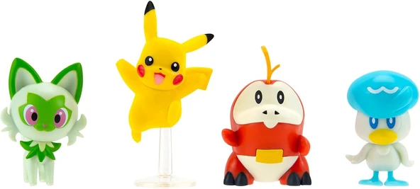 Pokemon Pkw3402 - Confezione Da 4 Figure Di Battaglia Con Pikachu, Croco, Kwak, Felori, Personaggi Ufficiali Dettagliati, 5 Cm ürün görseli 1