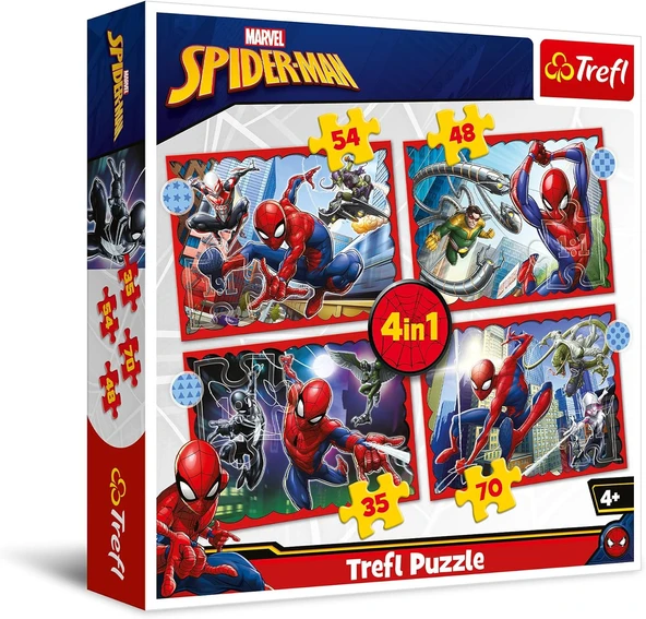 Trefl Puzzles - "4'Ü 1 Arada" - Kahraman Örümcek Adam/Disney Örümcek Adam ürün görseli 1